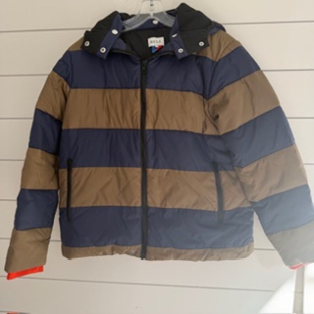 Kule Blue and Brown Puffer Jacket SZ Med